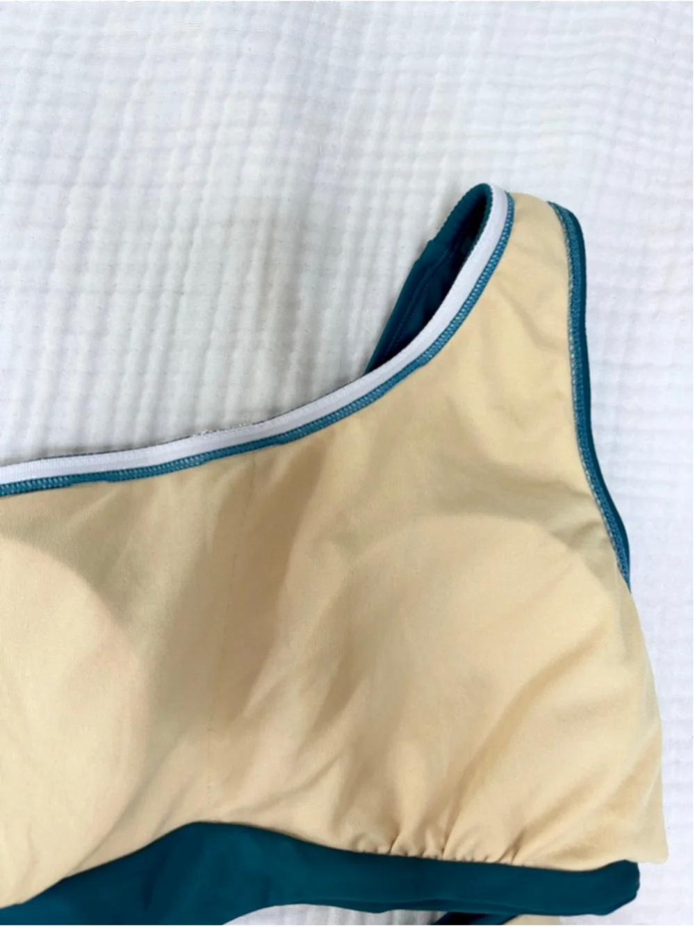 Women's Unbranded Teal One-Piece Swimsuit with Cutout and Tie, Size L - Picture 10 of 10